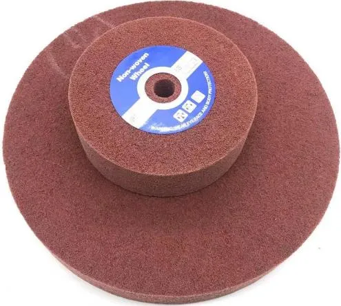 Non Woven Buffing Wheel 8&quot;X2&quot; U3/7p Maroon Alox for Stainless/Wood/Metal/Varnish